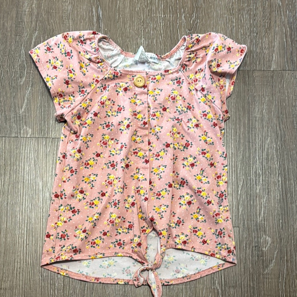 Floral Pink and Yellow Short Sleeve Tee